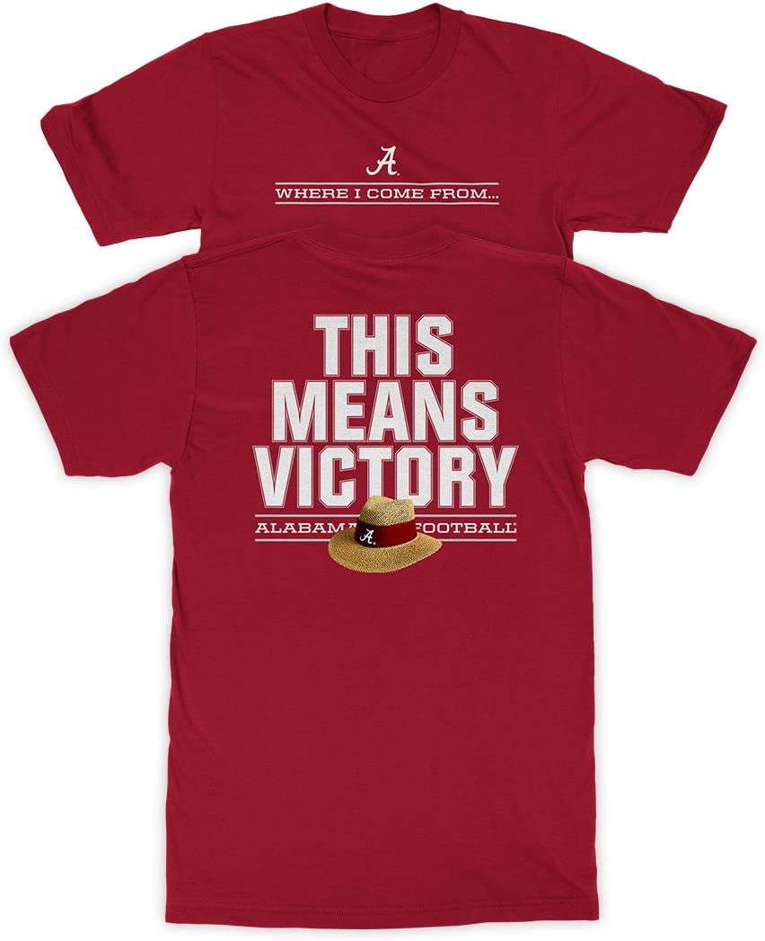 Alabama Crimson Tide T-Shirt - Straw Hat - This Means Victory