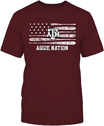 Texas A&M Aggies T-Shirt - USA Flag Baseball Bats